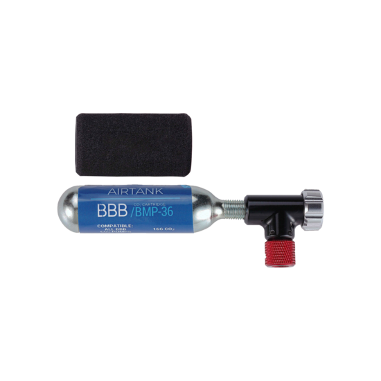 BBB BMP-34 Co2 EasyAir pomp + cartridge - Zwart